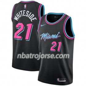 Män Miami Heat Tröja Hassan Whiteside 21 2018-19 Nike City Edition Svart Swingman